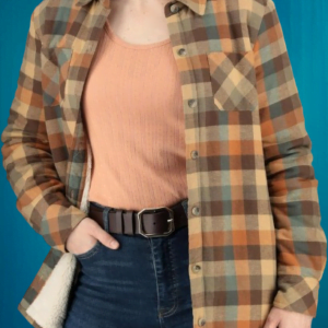 Plaid Shirt Jacket Women Sherpa Lined Check Shirt