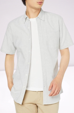 Short Sleeve Stretch Shirt Cotton Oxford Shirt